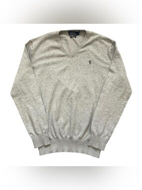 Ralph Lauren Light Gray V-Neck Sweater